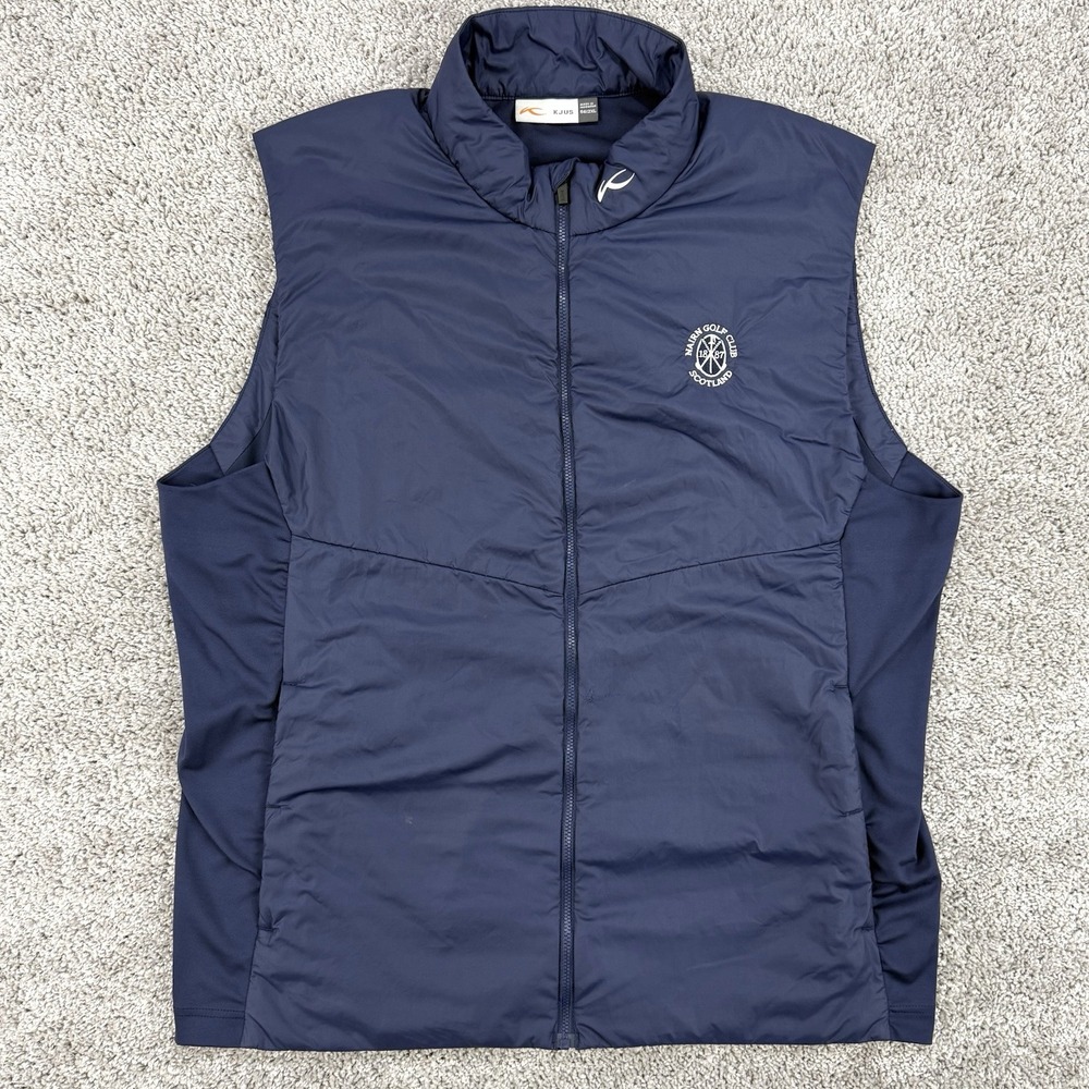 KJUS Radiation Vest Men's 2X Navy Full Zip Nairn Golf Club Scotland Performance